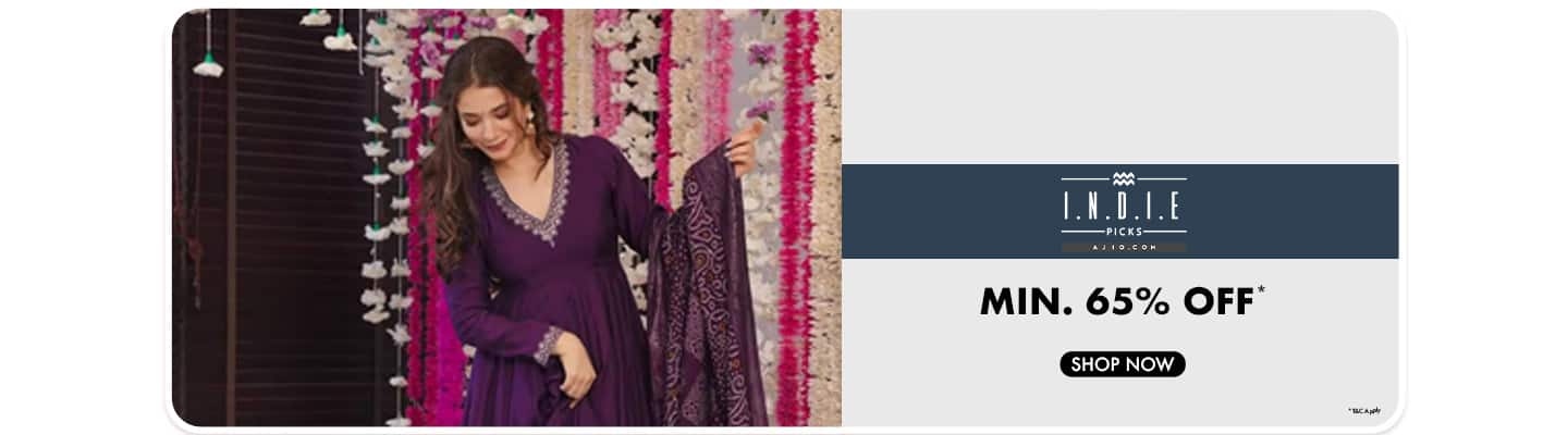 Minimum sixty five percent off on Indie Picks. Shop ethnic wear and more at Ajio.